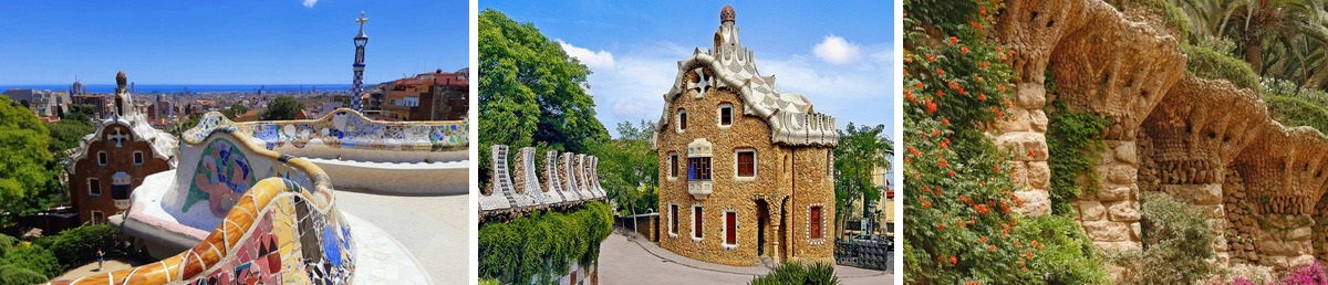 Walking through Park Güell Walking through Park Güell in Barcelona