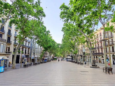 Las Ramblas — un popular bulevar peatonal en Barcelona