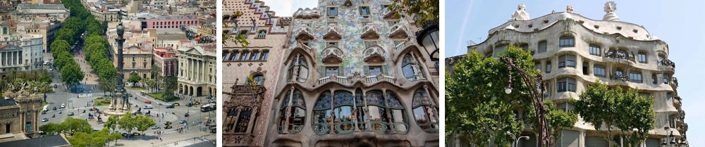 Paseo de Gracia Boulevard in Barcelona