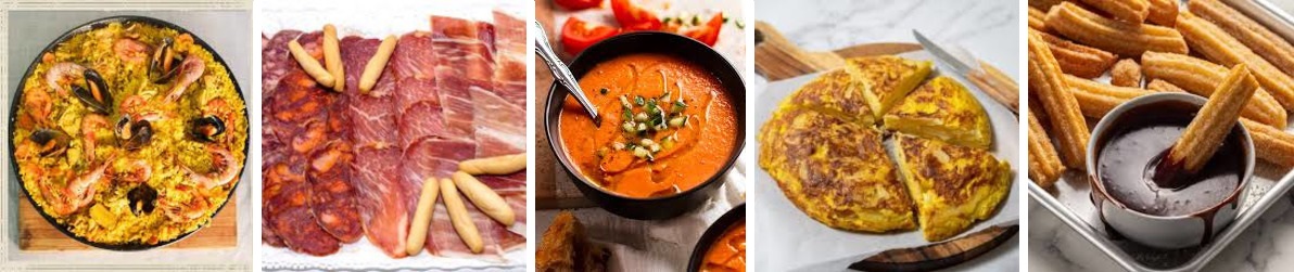 Traditional dishes in Spain