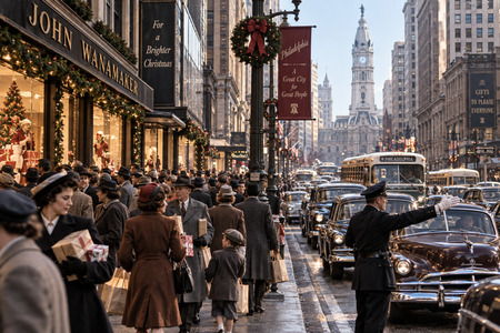 Escena histórica del Black Friday en Filadelfia