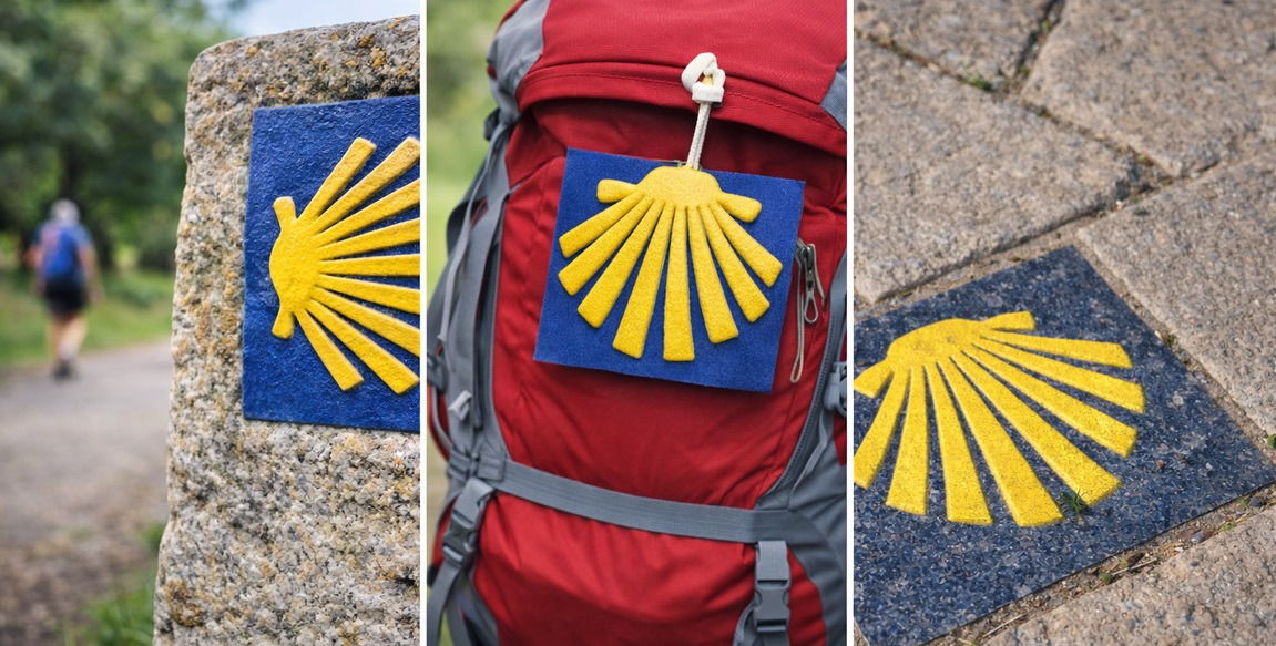 Yellow scallop shell — symbol of the Camino de Santiago route
