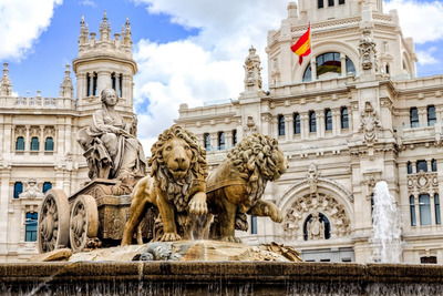 The famous Cibeles fountain in Madrid, the capital of Spain