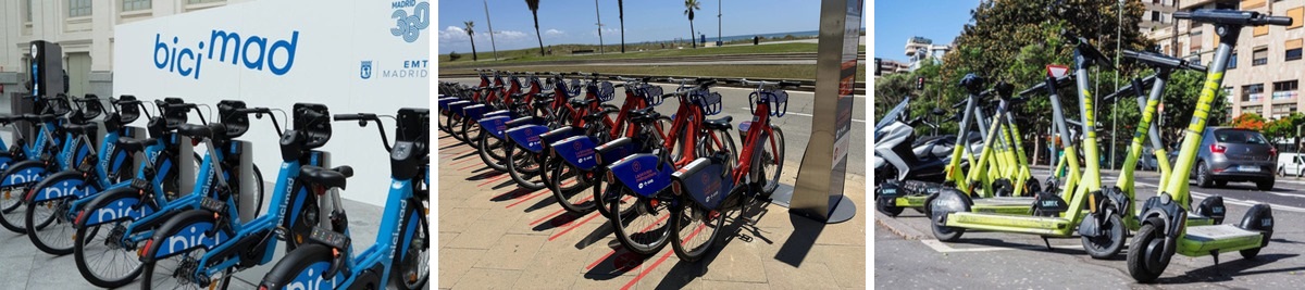 The cost of renting bicycles and scooters in Spain