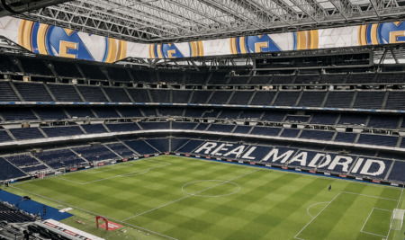 Vista panorámica del Estadio Santiago Bernabéu