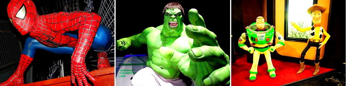 Wax figures of superheroes and beloved characters at the Madrid Wax Museum
