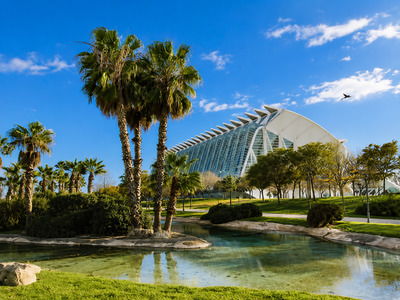 Jardín del Turia con vistas a la Ciudad de las Artes y las Ciencias